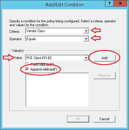Добавить первое условие политики